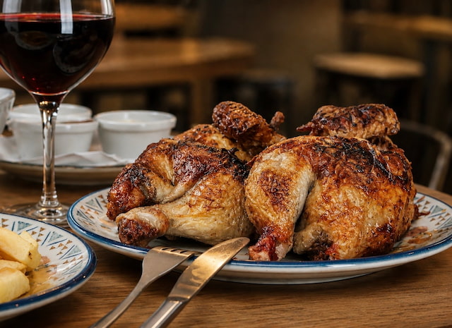 Pollo a la brasa peruano del Restaurante Cilindro en el Barrio de Salamanca en Madrid